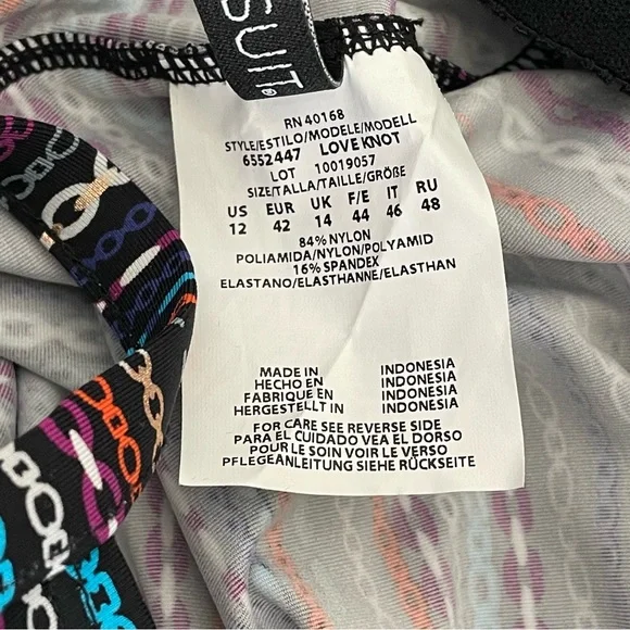 Miraclesuit Love Knot Tankini Swim Top Women Size 12 Shimmer Links Babydoll Chic - Picture 8 of 8